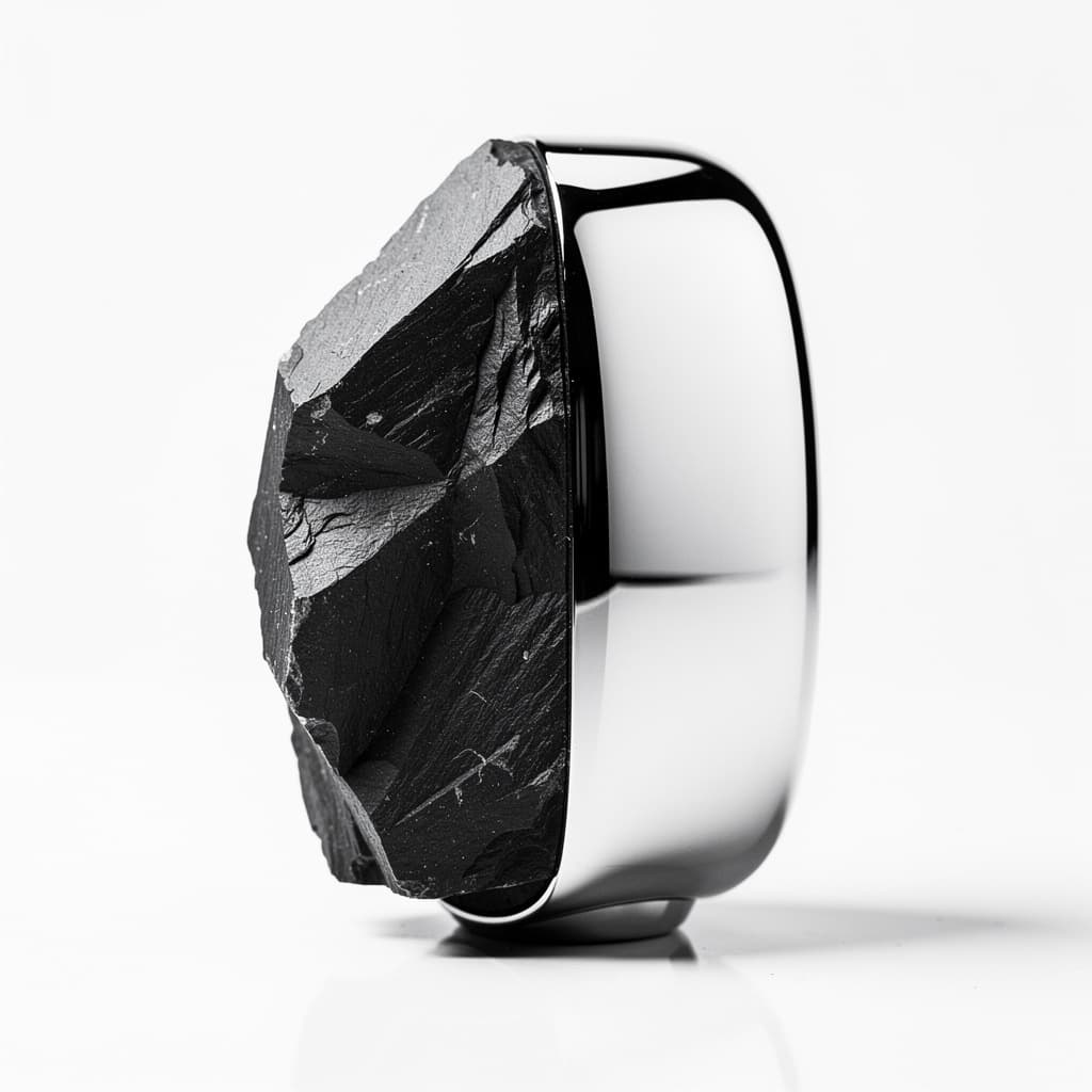 Polished reflective surface of the stone and mirror study